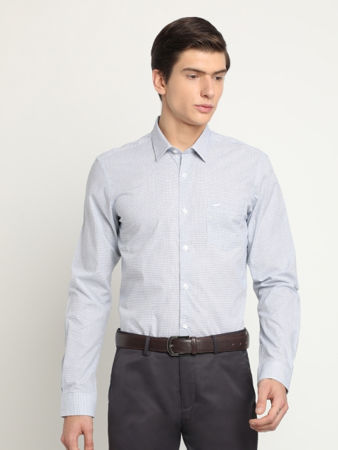 

Crocodile Men Blue Classic Slim Fit Checked Formal Shirt