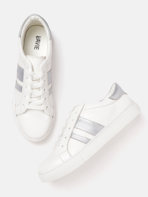 

Lavie Women White Solid Sneakers