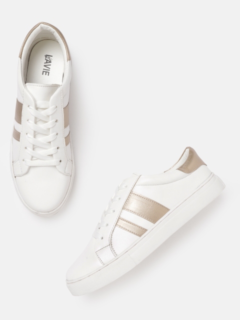 

Lavie Women White Solid Sneakers