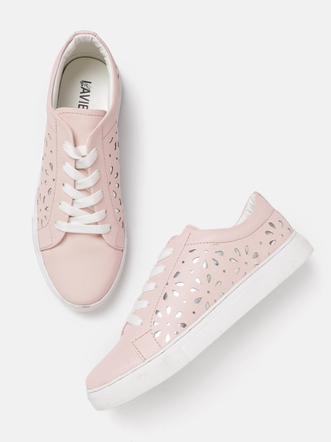 

Lavie Women Pink Laser Cut Sneakers