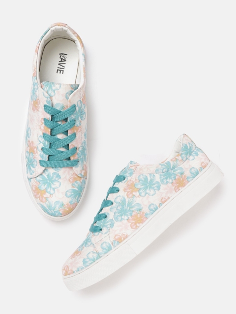 

Lavie Women Green & Peach-Coloured Printed Sneakers
