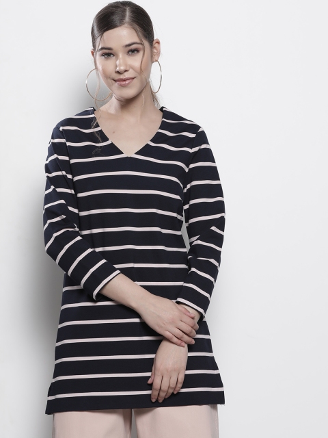 

Marks & Spencer Women Navy Blue & Pink Striped Tunic