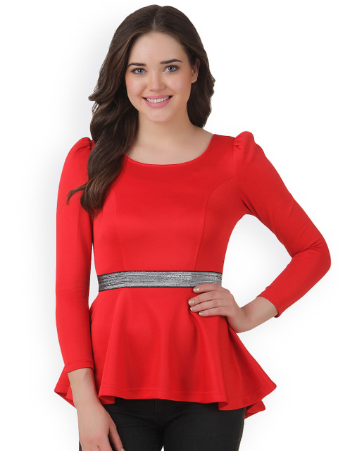 

Texco Red Peplum Top