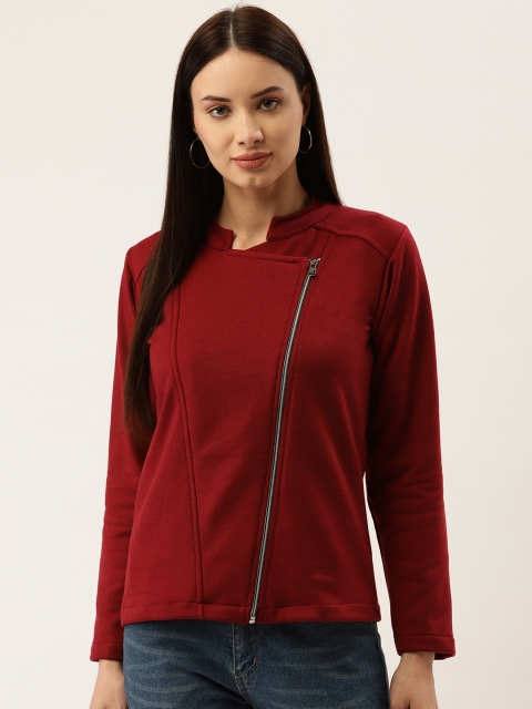 

Darzi Women Maroon Solid Sweatshirt