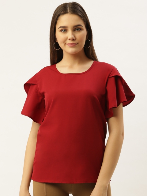 

Darzi Women Maroon Solid Top