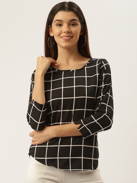 

Darzi Women Black & White Checked Top