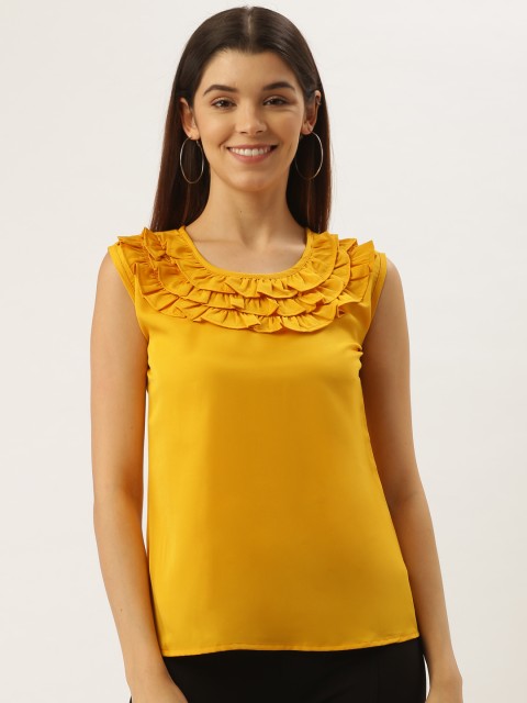 

Darzi Women Mustard Yellow Solid Top