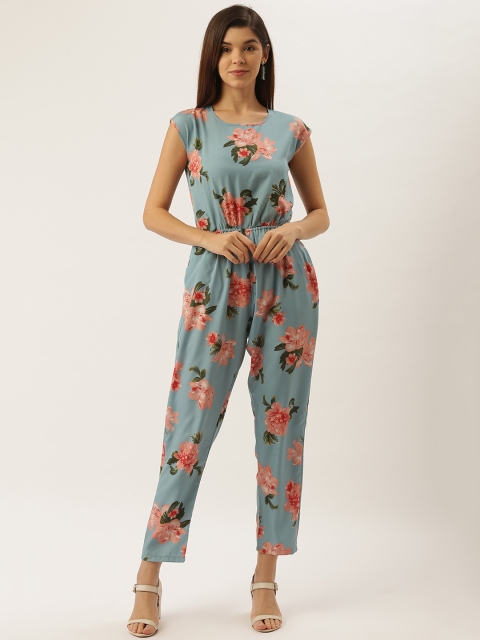 

Darzi Women Blue & Pink Printed Basic Jumpsuit