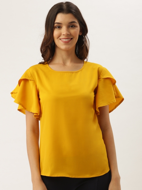 

Darzi Women Mustard Yellow Solid Top