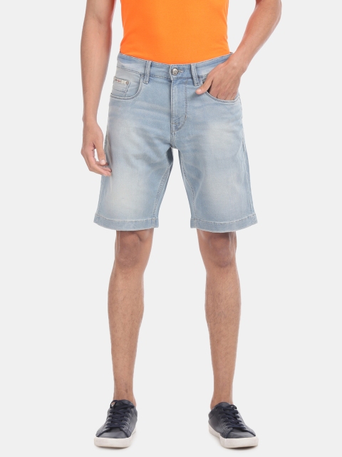 

U.S. Polo Assn. Denim Co. Men Blue Solid Regular Fit Denim Shorts