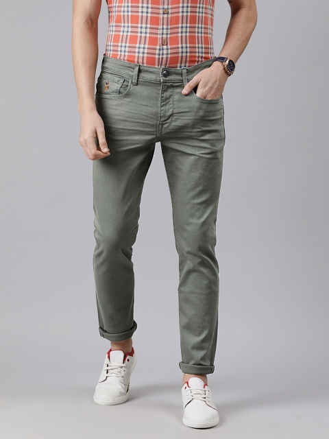 

U.S. Polo Assn. Denim Co. Men Green Brandon Slim Tapered Fit Clean Look Stretchable Jeans