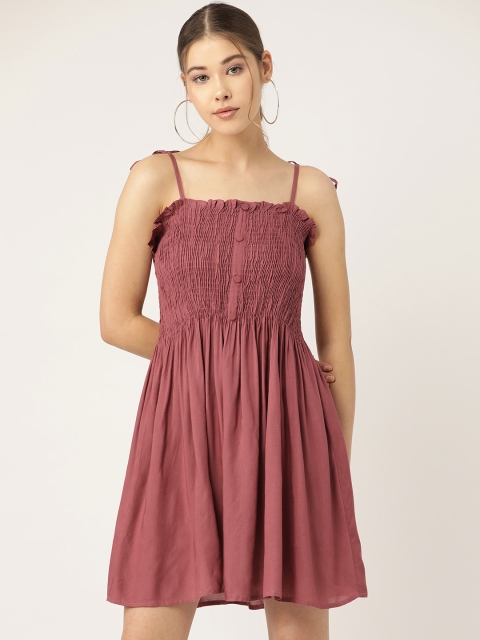 

Trend Arrest Women Dusty Pink Solid Empire Dress