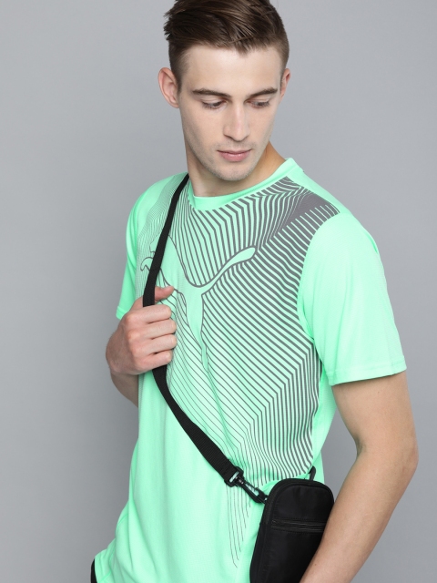 

Puma Men Green Printed Round Neck DryCell Running T-shirt