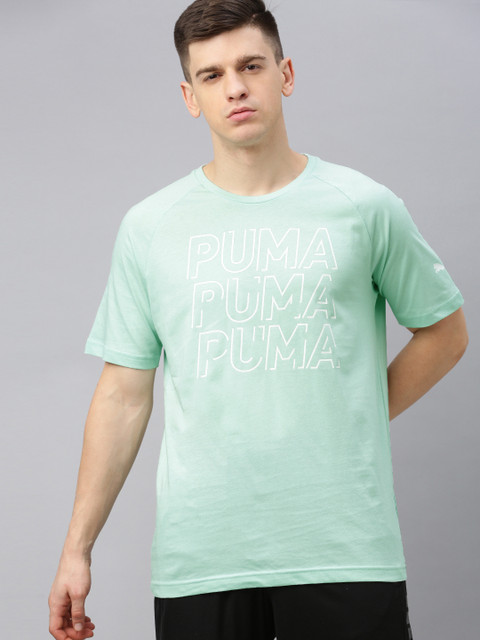 

Puma Men Sea Green Brand Logo Printed dryCELL MODERN SPORTS Round Neck Pure Cotton T-shirt