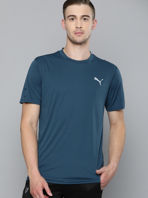

Puma Men Teal Blue Solid DryCell Last Lap Round Neck Running T-shirt