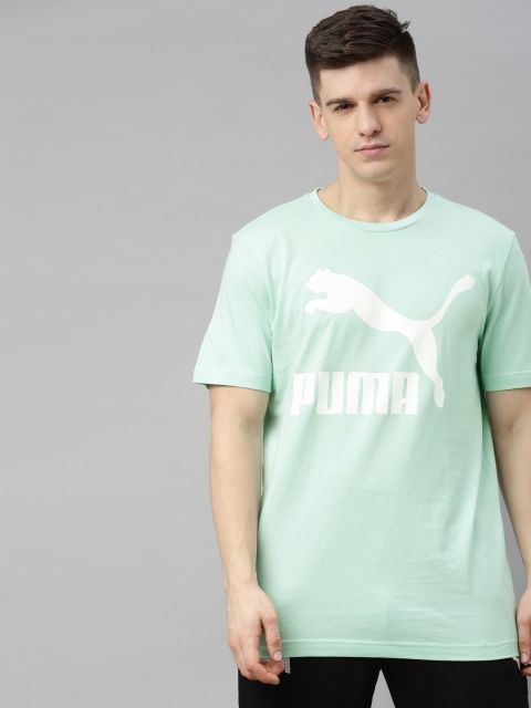 

Puma Men Green Printed Round Neck Classics Logo T-shirt