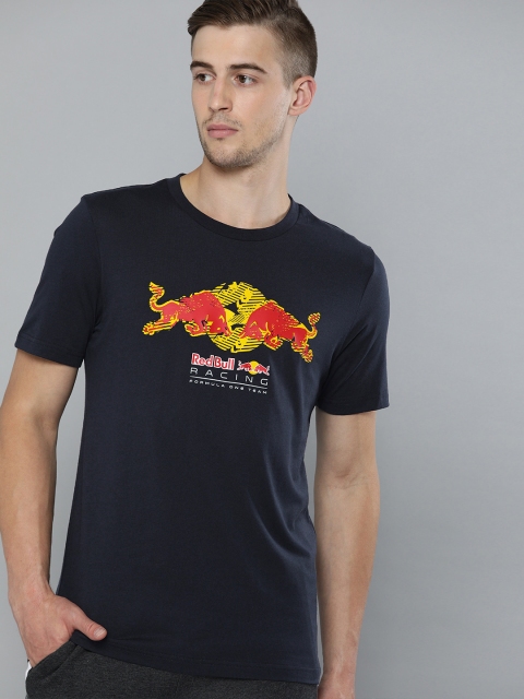 

PUMA Motorsport Men Navy Blue Printed RBR Double Bull Round Neck T-shirt