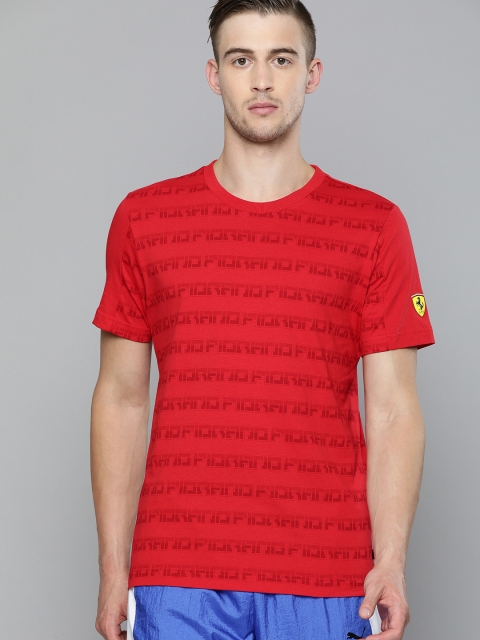 

PUMA Motorsport Men Red SF Printed Round Neck Pure Cotton T-shirt
