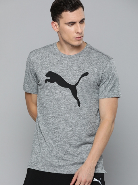 

Puma Men Grey Melange Loose Fit DryCell Technology Round Neck Running & Training T-shirt