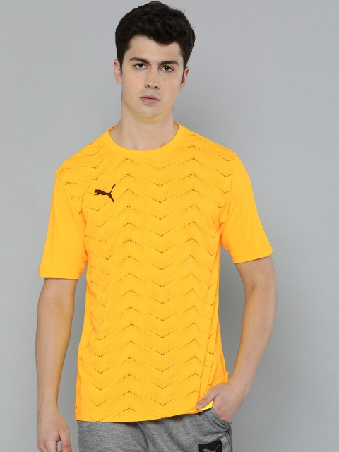 

Puma Men Yellow & Black Slim Fit Printed DryCell NXT Graphic Core Round Neck T-shirt