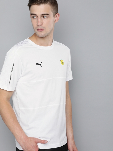 

PUMA Motorsport Men White Solid SF T7 Round Neck T-shirt