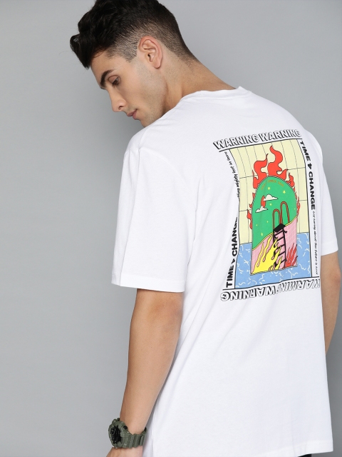 

Puma Men White Printed Downtown Graphic Round Neck Pure Cotton T-shirt