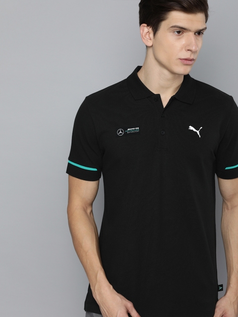 

PUMA Motorsport Men Black Solid MAPM Polo Collar T-shirt