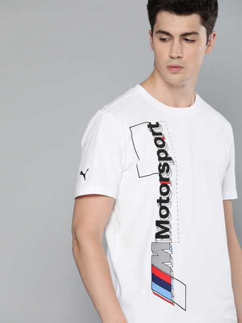 

PUMA Motorsport Men White Printed BMW MMS Logo Tee+ Round Neck T-shirt