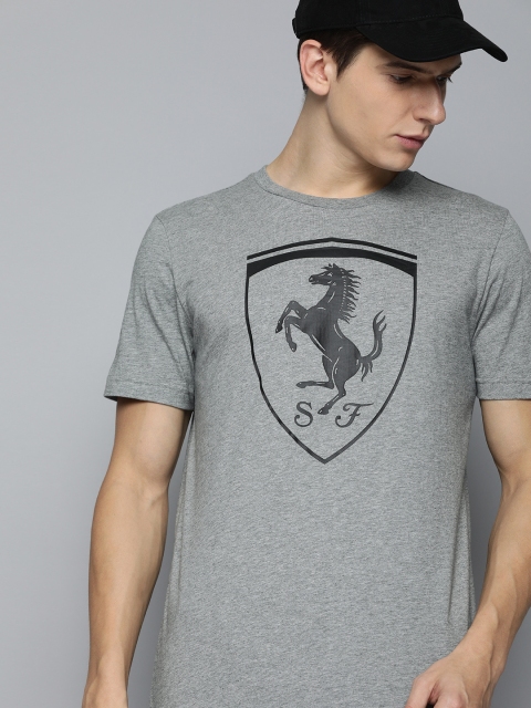 

PUMA Motorsport Men Grey Printed Ferrari Big Shield Round Neck T-shirt