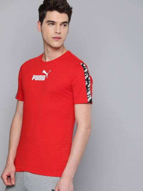 

Puma Men Red Solid Round Neck T-shirt