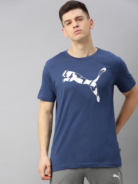 

Puma Men Blue Printed Round Neck T-shirt