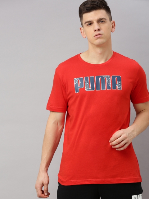 

Puma Men Red Printed ACTIVE Round Neck Pure Cotton T-shirt