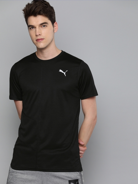 

Puma Men Black Solid IGNITE Drycell Running Round Neck T-shirt