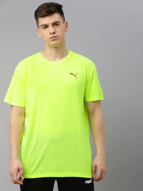 

Puma Men Fluorescent Green Drycell Solid Energy Short Sleeve Round Neck Training T-shirt