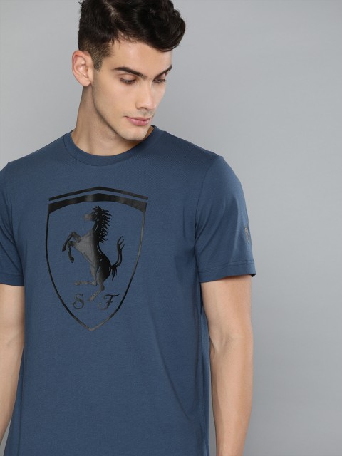 

PUMA Motorsport Men Blue Printed Ferrari Big Shield Round Neck T-shirt