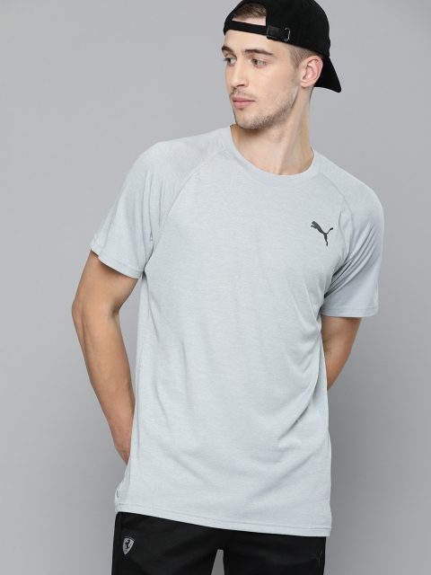 

Puma Men Grey Melange Loose Fit DryCell Technology Solid Running & Training T-shirt
