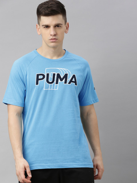 

Puma Men Blue Printed MODERN SPORTS Logo TeeRound Neck T-shirt