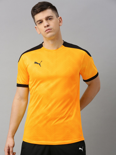 

Puma Men Yellow Solid Round Neck T-shirt