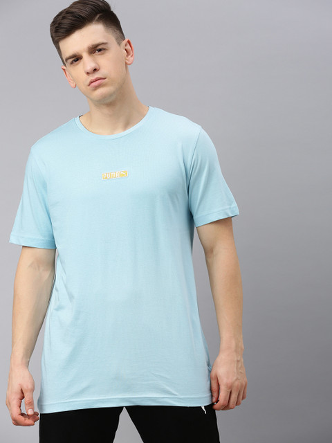 

Puma Men Blue Solid Round Neck Pure Cotton T-shirt