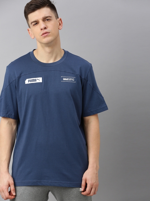 

Puma Men Blue Solid Round Neck T-shirt
