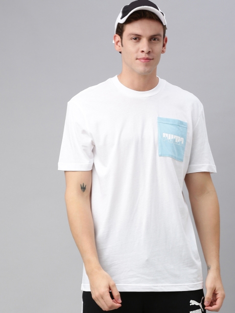 

Puma Men White Placement Printed Rebel Round Neck T-shirt