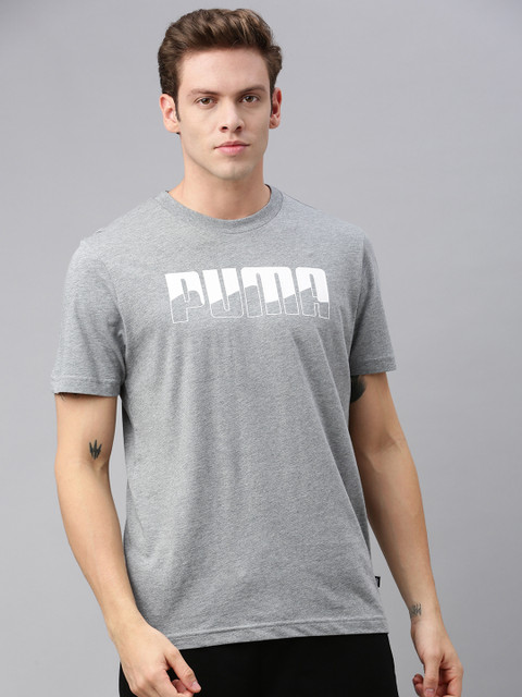 

Puma Men Grey Printed REBEL Bold Round Neck T-shirt