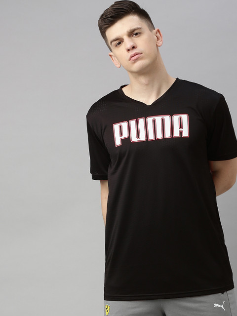 

Puma Men Black Printed V-Neck Collective T-shirt