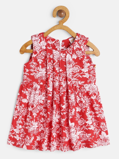 

Aomi Infant Girls Red Floral Printed A-line Dress