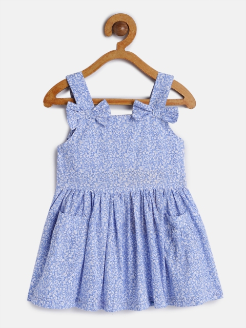 

Aomi Infant Girls Blue Floral Printed Fit and Flare Dress