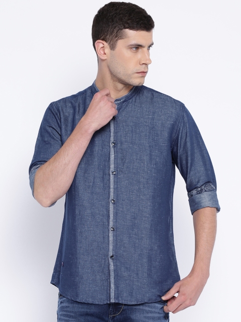 

Killer Blue Lean Fit Casual Shirt