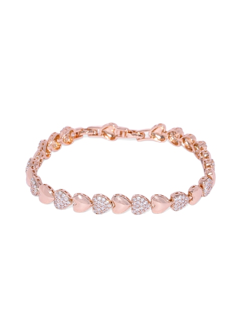 

Peora Alloy Rose-Gold Plated Cubic Zirconia Studded Bracelet