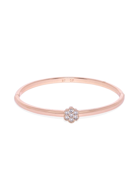 

Peora Gold-Plated Zirconia Studded Floral Bangle-Style Openable Kada Bracelet