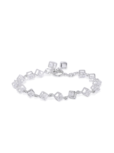 

Peora Silver-Plated CZ-Studded Charm Bracelet