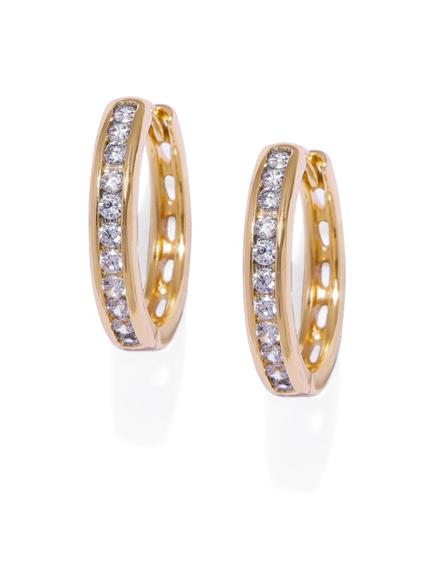 

Peora Gold-Plated CZ-Studded Circular Hoop Earrings